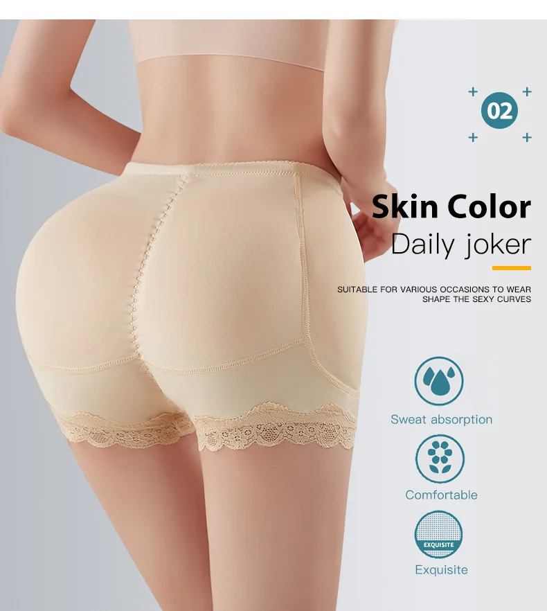 6XL Seamless Women Plus Size Lace Hip-lifting Bubble Butt Sponge Mat Butt-lifting Pants Hip Lift Pad Shapers Shapewear with Pads