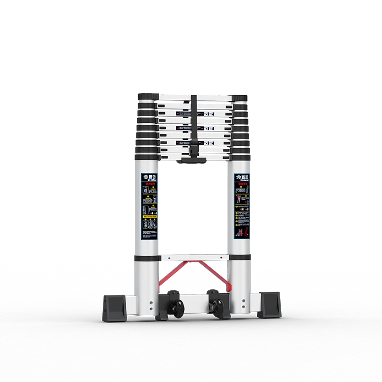 Folding ladder telescoping extension Aluminum Alloy Straight Ladder single-sided Telescopic aluminum ladder