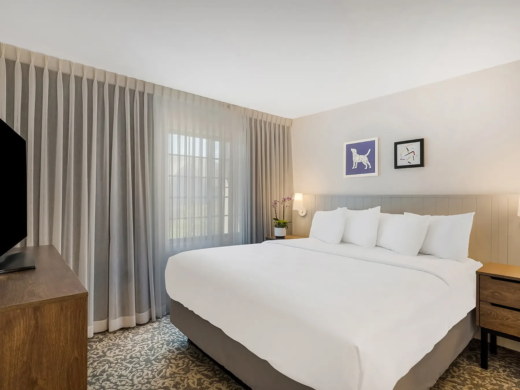 Sonesta ES Suites 5-Star Hotel Furniture Modern Bedroom Set Living Room Apartment Solid Wood MDF Panel