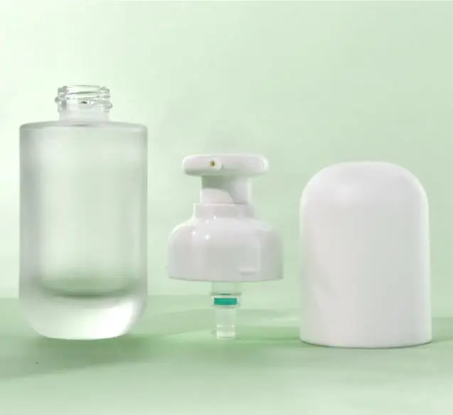 Wooden Cap Pump Lotion Bottle 30ml 50ml 100ml 120ml Skin Care Cosmetic Set 50g Glass Hand Cream Jar with white Cap