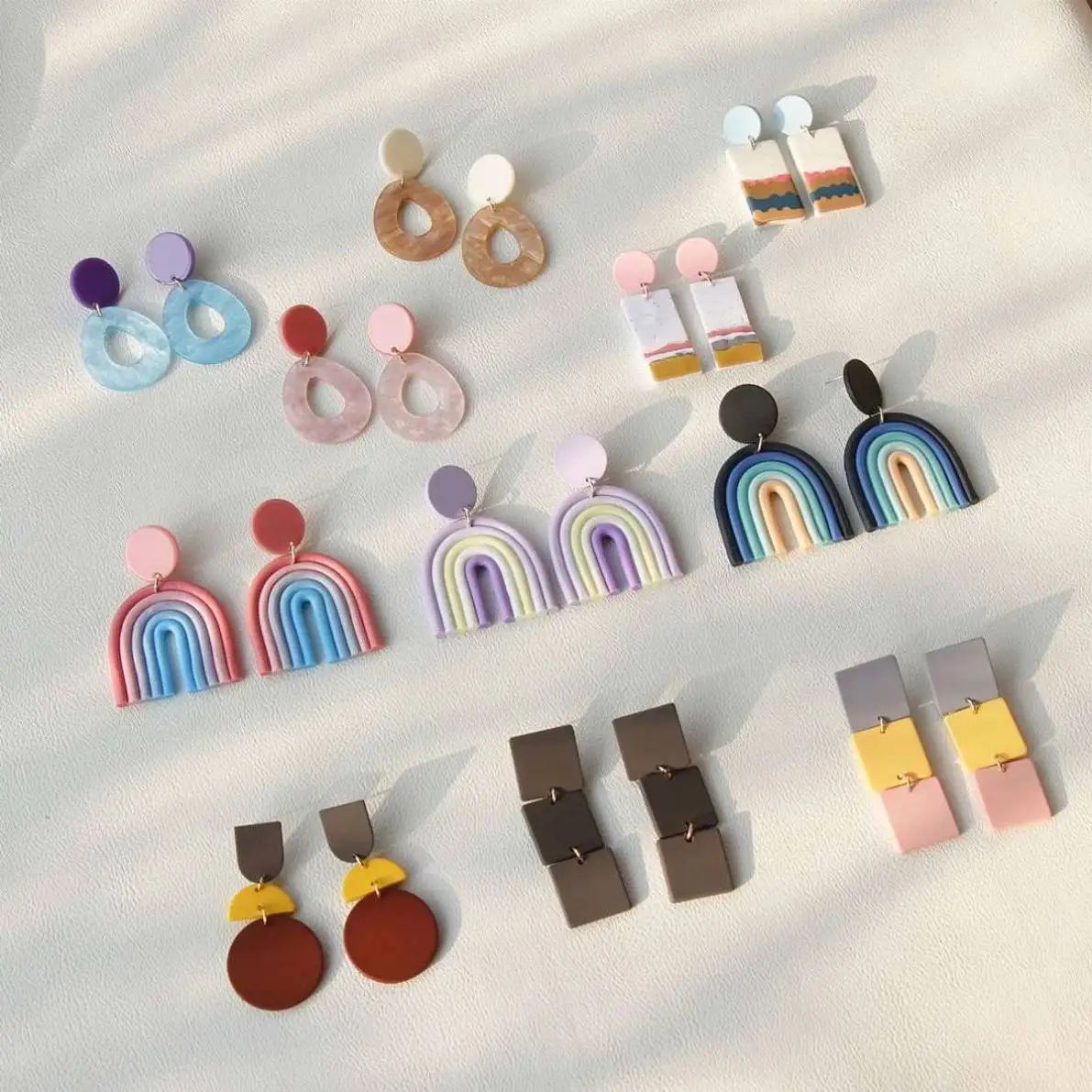 Polymer clay earrings handmade flower clay earring making Round aretes de mujer hollow polymer clay cutters for earrings