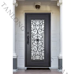 Main exterior house Wrought iron front door french iron door designs entrance iron glass door