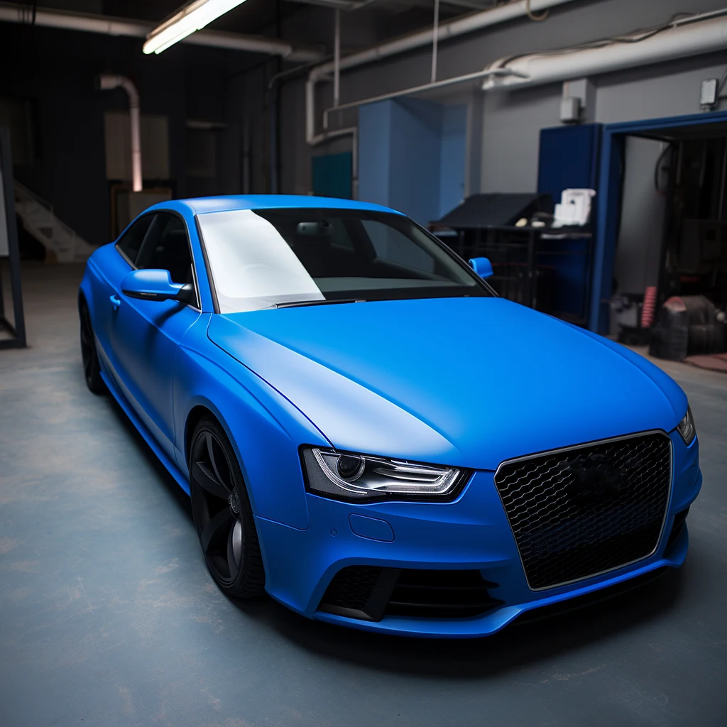 Good Great Quality stretchable Dark Blue Or Orange Matt chrome Car Wrap Vinyl PVC Car Color Modification Film For Vehicles Body