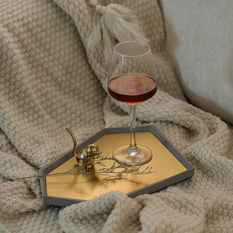 Modern minimalist style wholesale multi-color customize Stainless Steel Plate Dry Food Plates Concrete Tray Decor Storage