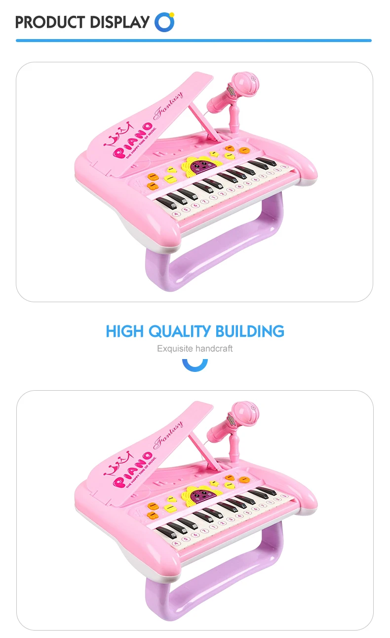 Multi function educational musical toy electric piano keyboard toy microphone with GCC