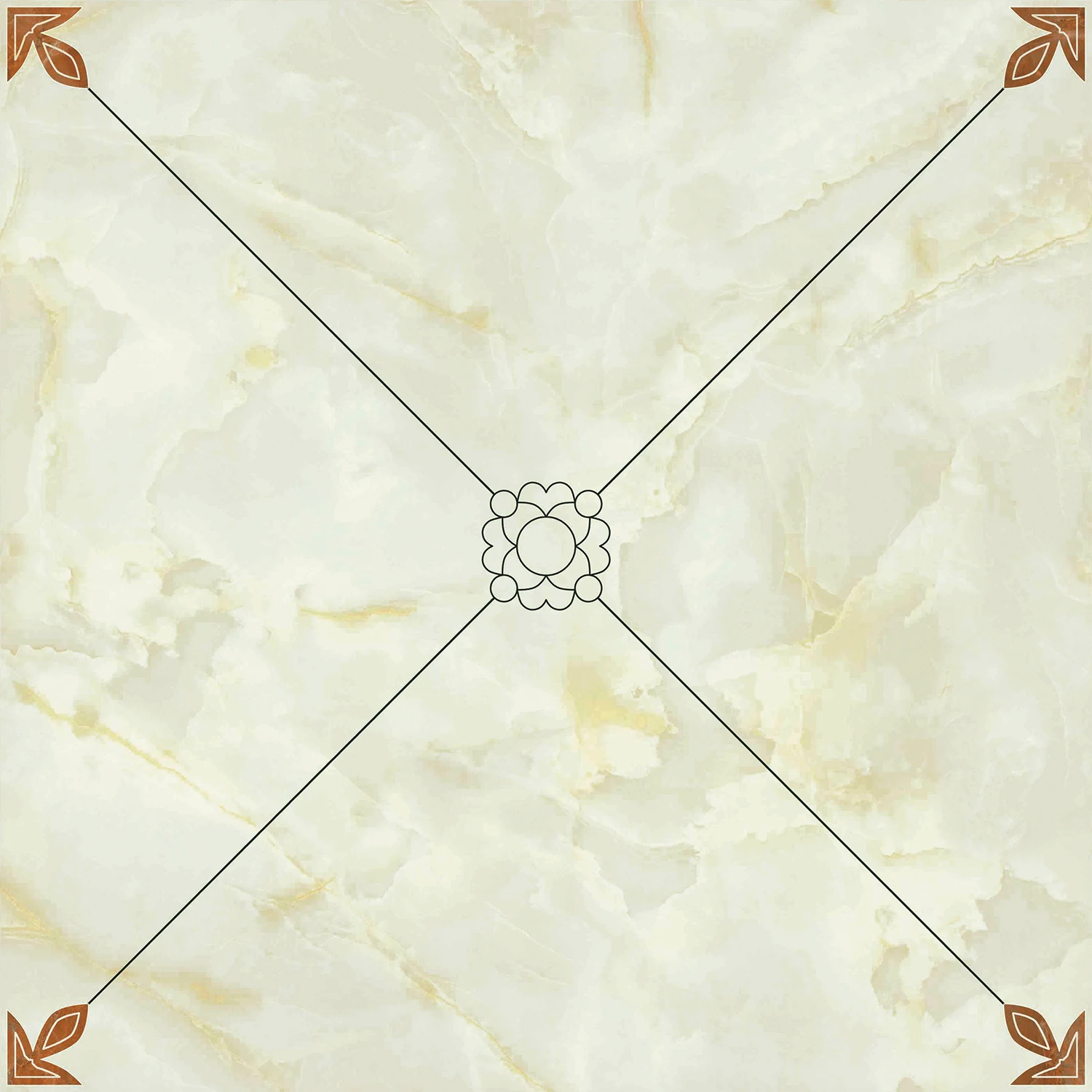 Hasin Large Quantity New Designs Popular Exterior Ceramic Floor Polished Crystal Carpet Puzzle Ceramic Tiles(4 in 1)