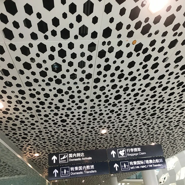 Modern creative decor for store shopping mall restaurant perforated metal suspended ceiling system