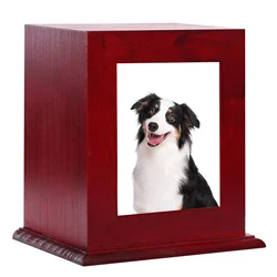 Amazon The Most Popular Pet Memory Box Dog Picture Urn Custom Wooden Pet Paw Print Urns