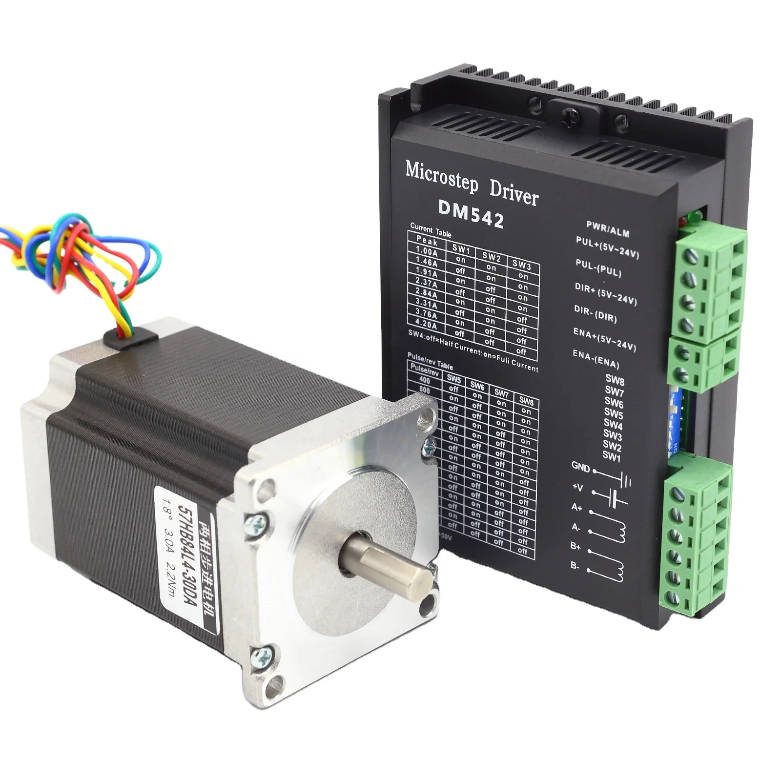 Hybride 2phase 2.2Nm 3A micro stepper motor nema 23 cnc stepper motor 57hs dm542 driver kti