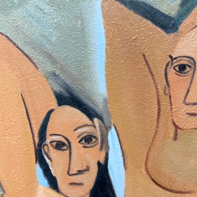 Avignon Girls Canvas Wall Art by Pablo Picasso Famous Painting Printed on Canvas Reproduction