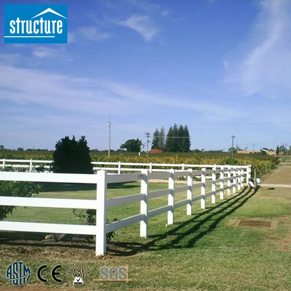 white ranch style fencing pvc ranch horse fence