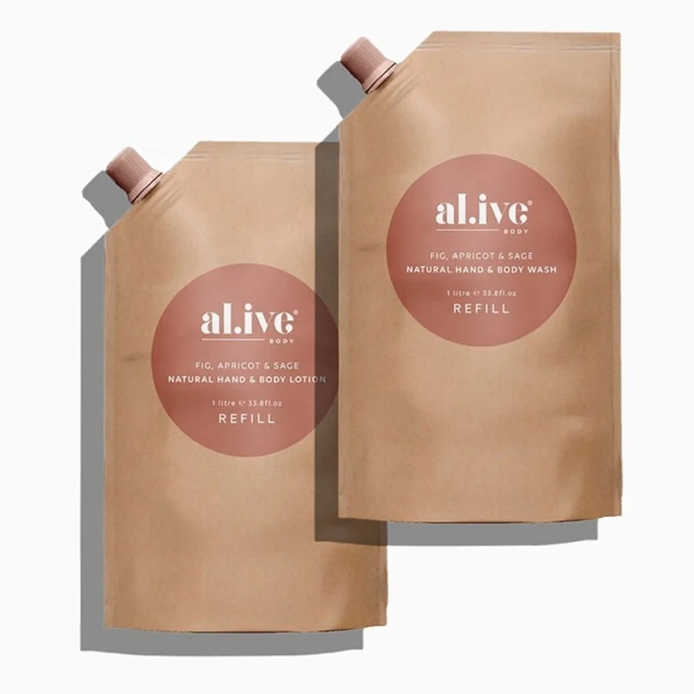 Biodegradable Reusable Stand Up Kraft Paper Custom Pouch Packaging Bags Spout Pouch Bag Juice Cosmetic Doypack With Spout