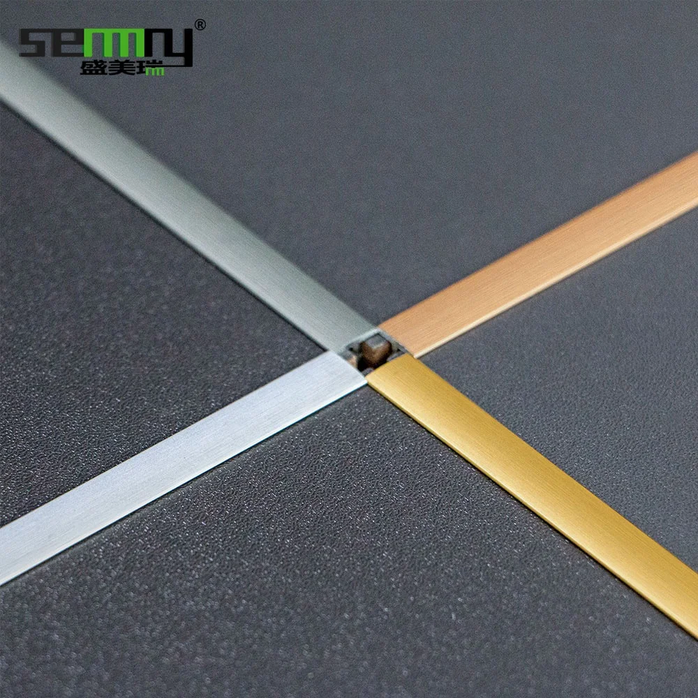 Cover Aluminum Tile Trim Strip Decorative Wall Trim Aluminum Profiles T Shape Flooring Tile Accessories