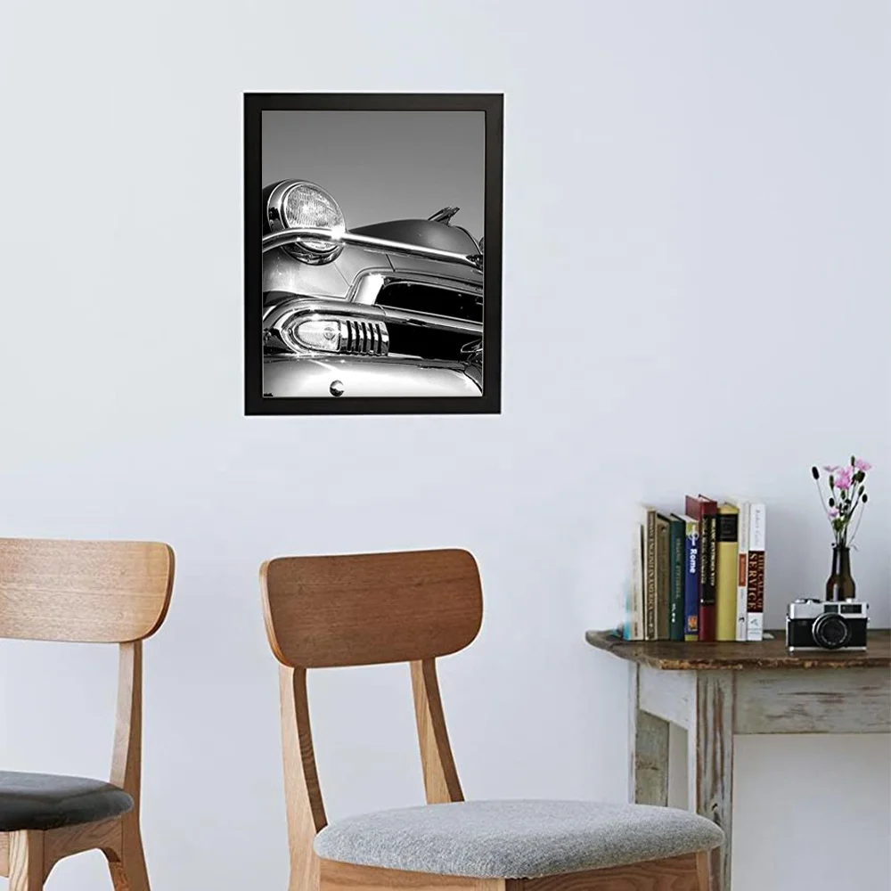 Wholesale 45.72 x 60.96 cm high quality MDF black wood glass poster picture frames for photo