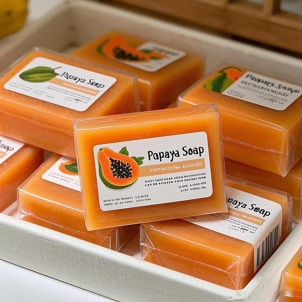 Handmade Papaya Soap For Skin Lightening Pimples Removal Dark Spot Treatment And Body Care