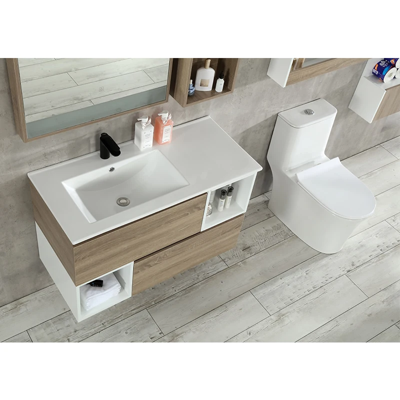 Modern Bathroom Furniture Set High Quality Bathroom Vanity Mirror Solid Wood Bathroom Cabinet Set