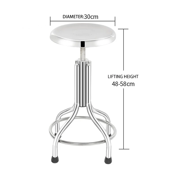 Liftable Stainless Steel Stool for Beauty salon for Clinic for Barbershop for Lab Stainless Steel 304 Stool Adjustable Height