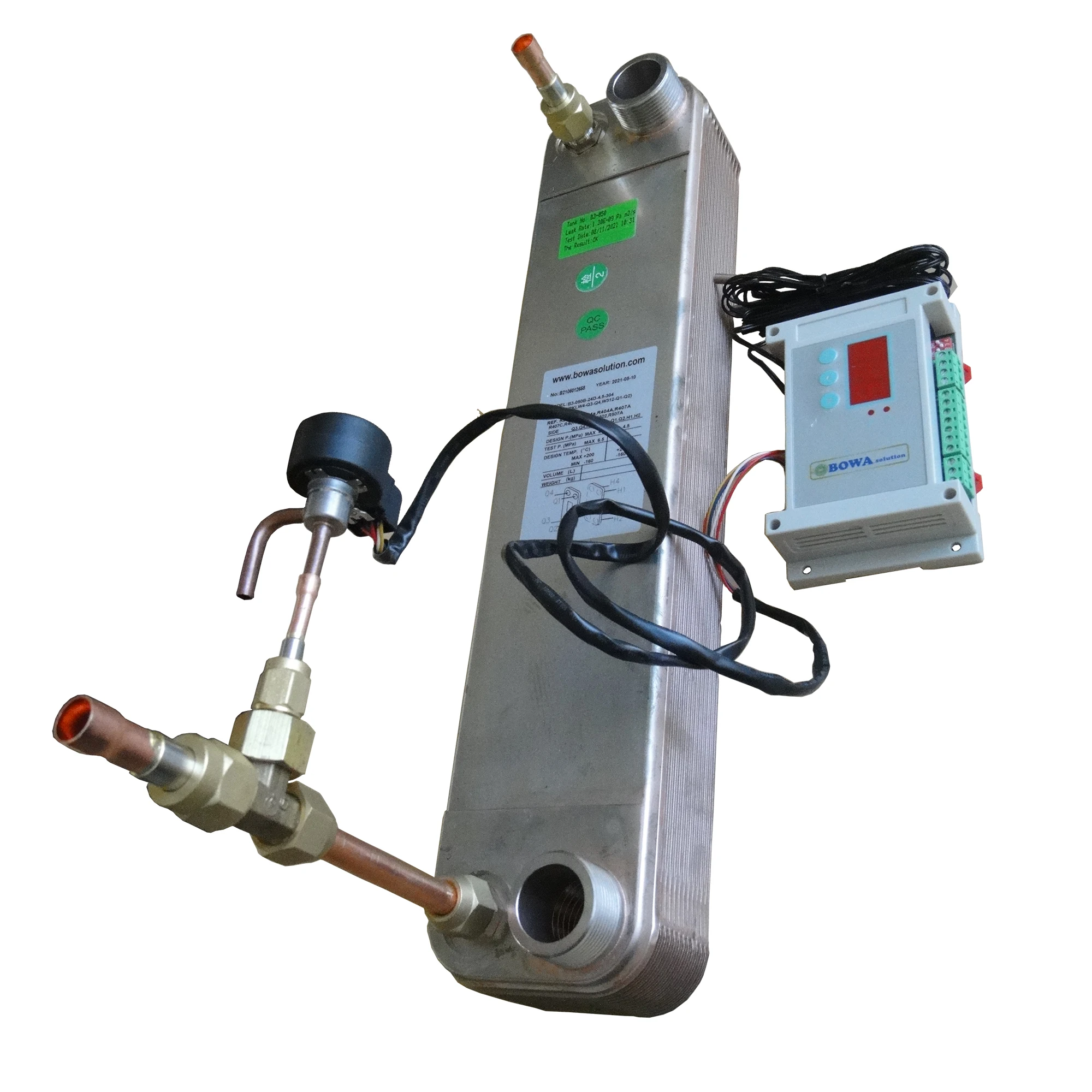 20KW ASTM304 SS PHE evaporator complete with innovative design is used for ZP90 scroll compressor or other 7.5HP water chillers