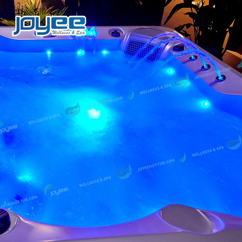 Лидер продаж музыкальный динамик JOYEE на 5 персон со светодиодной подсветкой функция спа для плавания спа-ванны уличная гидромассажная