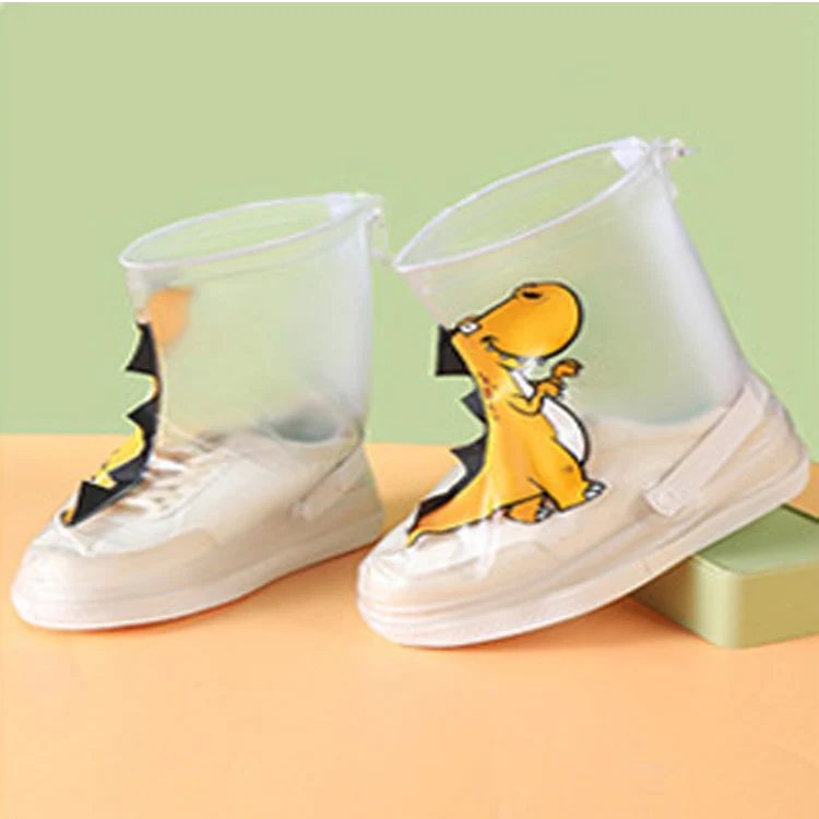 cartoon style high quality pvc kids child waterproof shoe cover for rain kids rain boots
