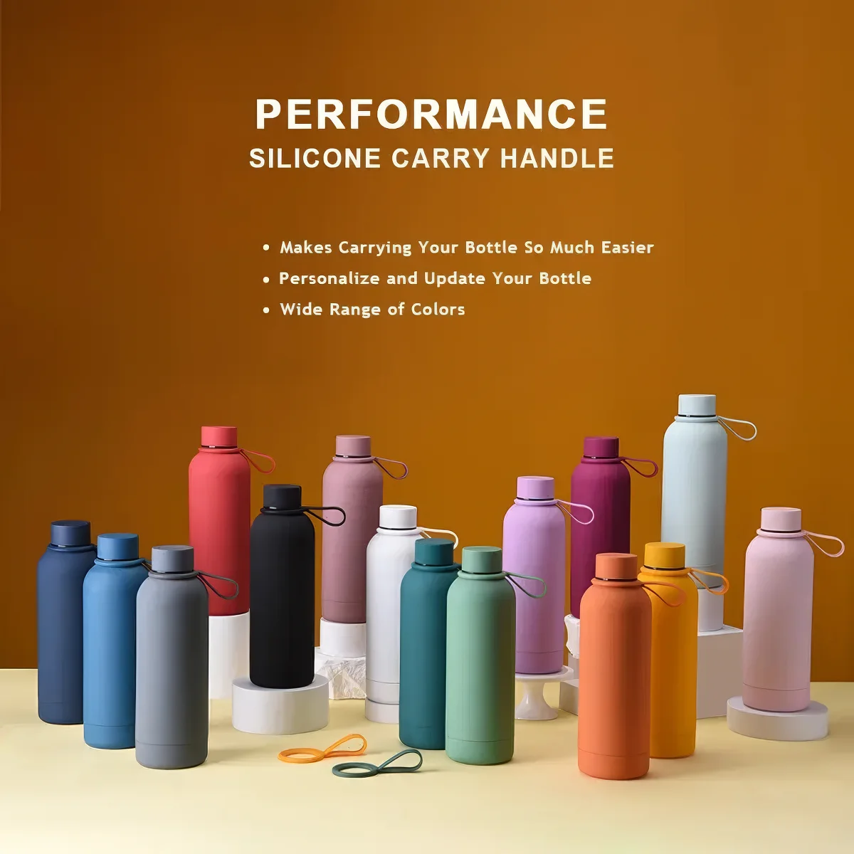Sports-Optimized Eco-Friendly Double Wall Vacuum Insulated Stainless Steel Water Bottle Promotional Gift Plastic Silicone