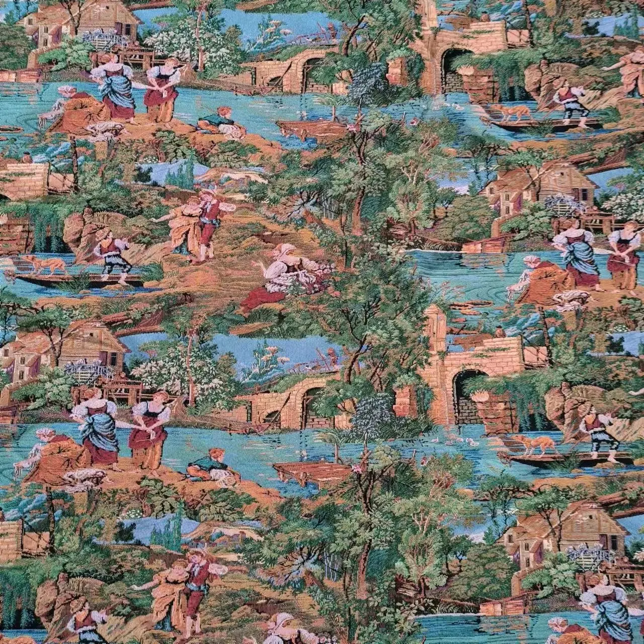 Manufacturers wholesale national wind landscape high warp dense seamless jacquard fabric for bag