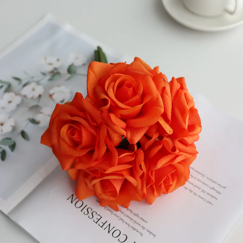 Sevenstar High Quality Mix Color Real Touch Rose Artificial Moisturizing Latex Roses Flower Wedding Bouquets For Bride
