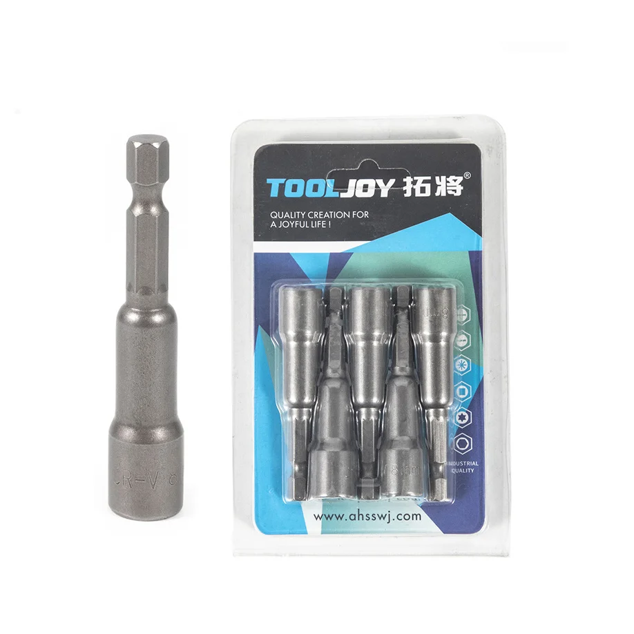 Magnetic Nut Setter 6 Point 1/4 Hex Drive Screw Driver 65mm Socket Bit Hex Shank Magnetic Power Impact CRV Nut Setter For Nuts
