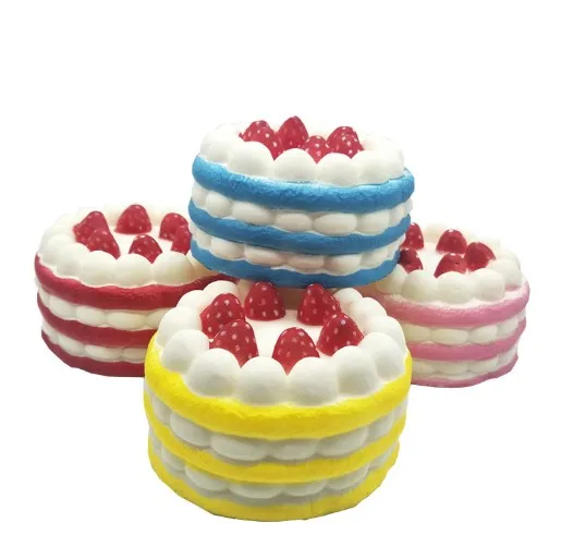 Unionpromo Slow Rising Strawberry Cake Toy PU Cream Cake cake shape Stress Relief toy
