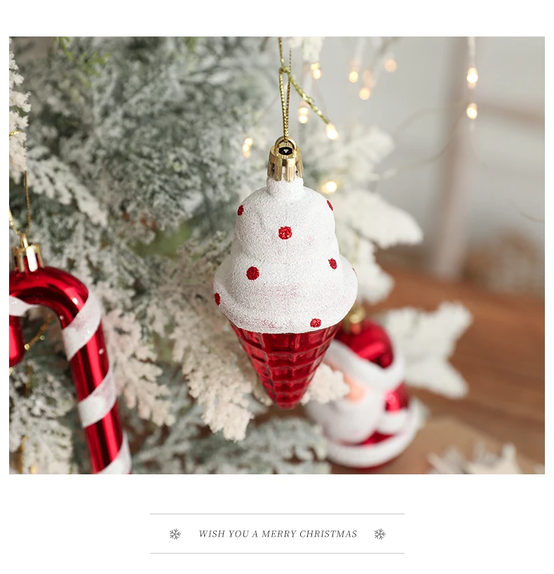 Wholesale supply Christmas decoration sika deer hanging electroplating painted plastic deer hanging ornaments
