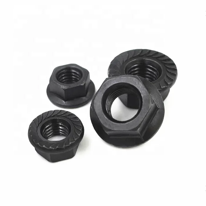 DIN 6923 ISO 4161 класс 8 10 9 черная Фланцевая гайка из углеродистой стали