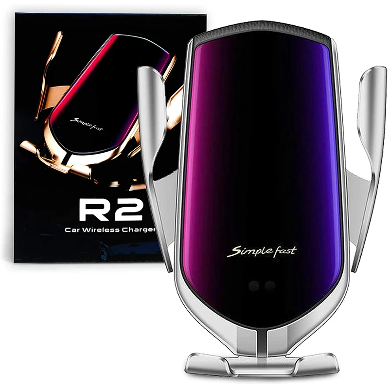 Автомобильное беспроводное зарядное устройство R2, 10 Вт, автоматическое зажимное инфракрасное Индукционное Qi автомобильное зарядное устройство для телефона, автомобильное зарядное устройство R2 R1