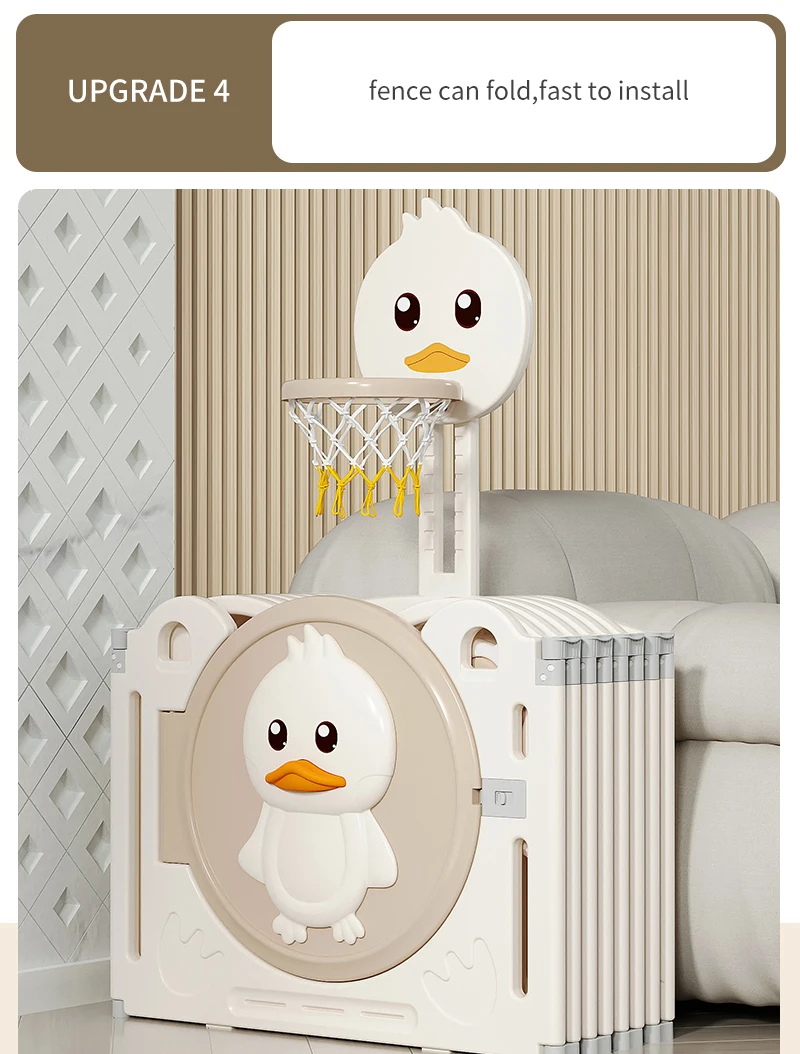 Indoor Fold Able Playpen Play Yard Plastic  Safety Children Play Fence with Gate and House for Baby  and Toddler