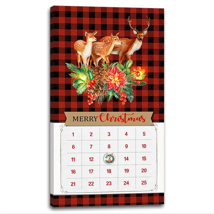 Classical decorative wooden wall calendar Christmas advent calendar wall decoration digital wall calendar