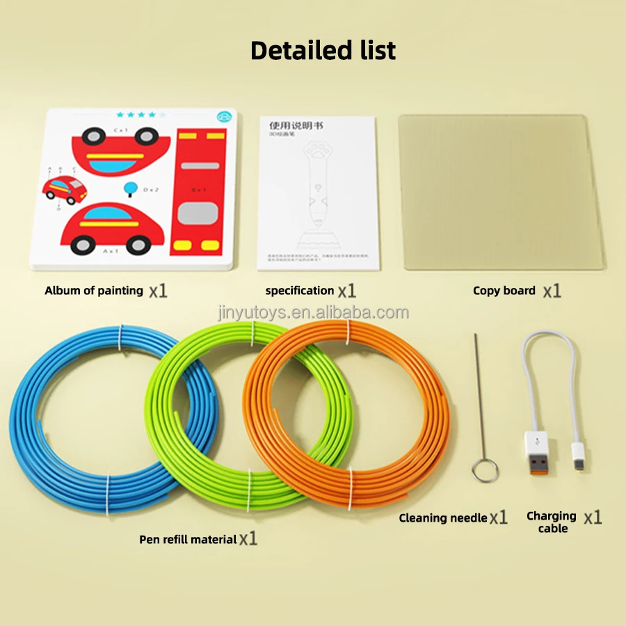 DIY Intelligent Metal Motor Kids 3d Pen Printing Drawing Pens Kids ABS Filament Christmas Birthday Gift Toy 3D Pen for Kids