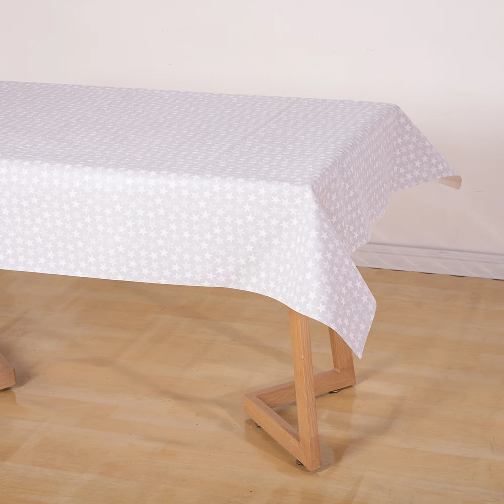 Hot Selling PVC laminate PP TNT Spunbond Plastic Tablecloth PVC Table Sheet Covering with PP non woven backed roll
