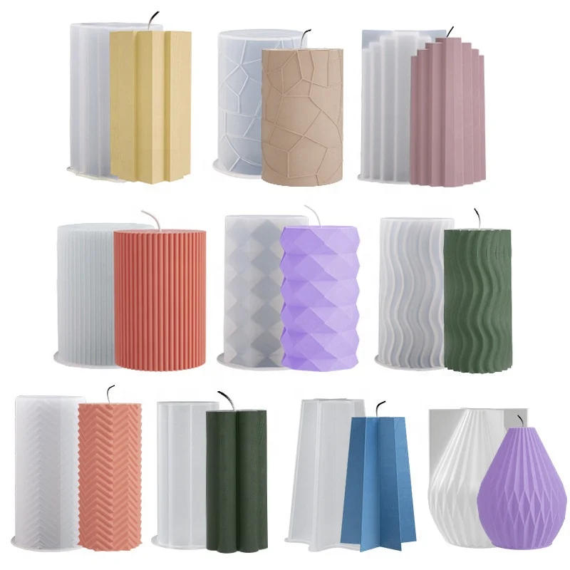 3D Silicone Candle Molds Geometric Shape Silicone Mold Homemade Beeswax Candles Bath Mini Soap Mold