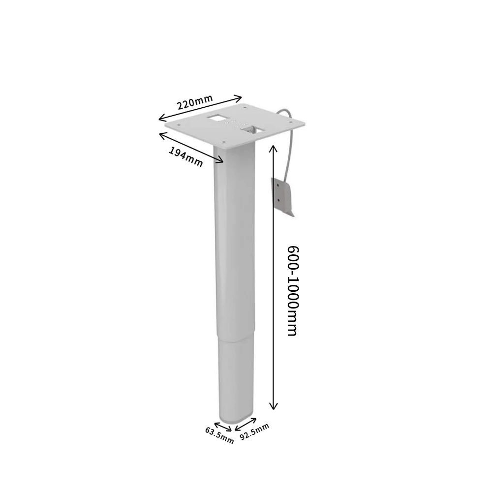 Home Office Work Alu Single Column Pneumatic Height Adjustable Sit Stand Mobile Laptop Computer Desk