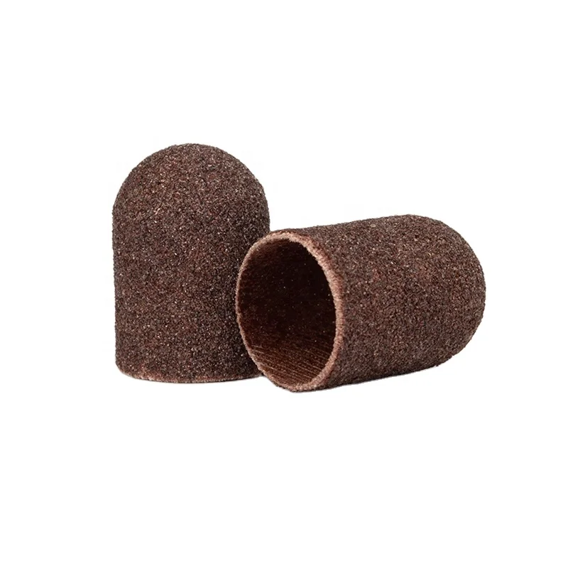 80# 120# 180# 100pcs/bag Brown 16x25mm Protool Callus Remover Podiatry Abrasive Pedicure Sanding Caps for Nail Drill