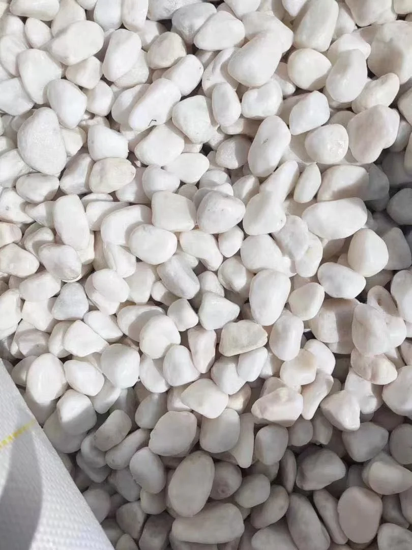 Landscaping snow white pebble stone for gardens white grave pebbles small white pebbles from Nanjing direct factory