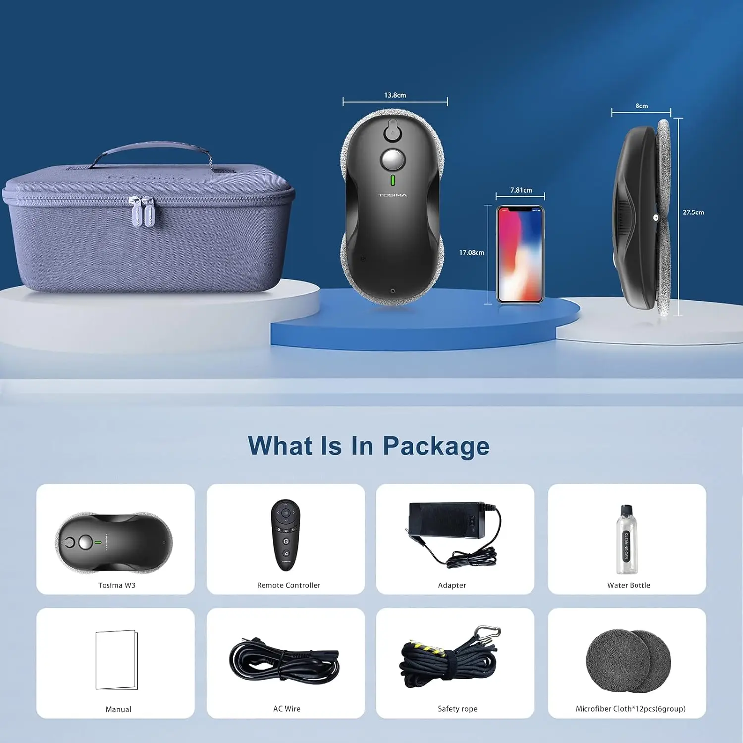 Window Cleaning Robot - Dual Direction Auto-Spray Smart Window Cleaner with Triple Safety System, Smart Navigation