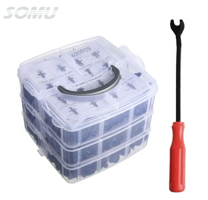 620 шт. автомобилей фиксатор зажимы пластиковый крепежный комплект Fender заклепки зажимы с застежкой для удаления