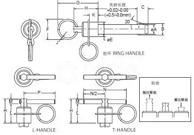 Customization Stainless Steel Double-acting Ring Handle Quick Release Pin Ball Lock Pin Safety Locating Pin