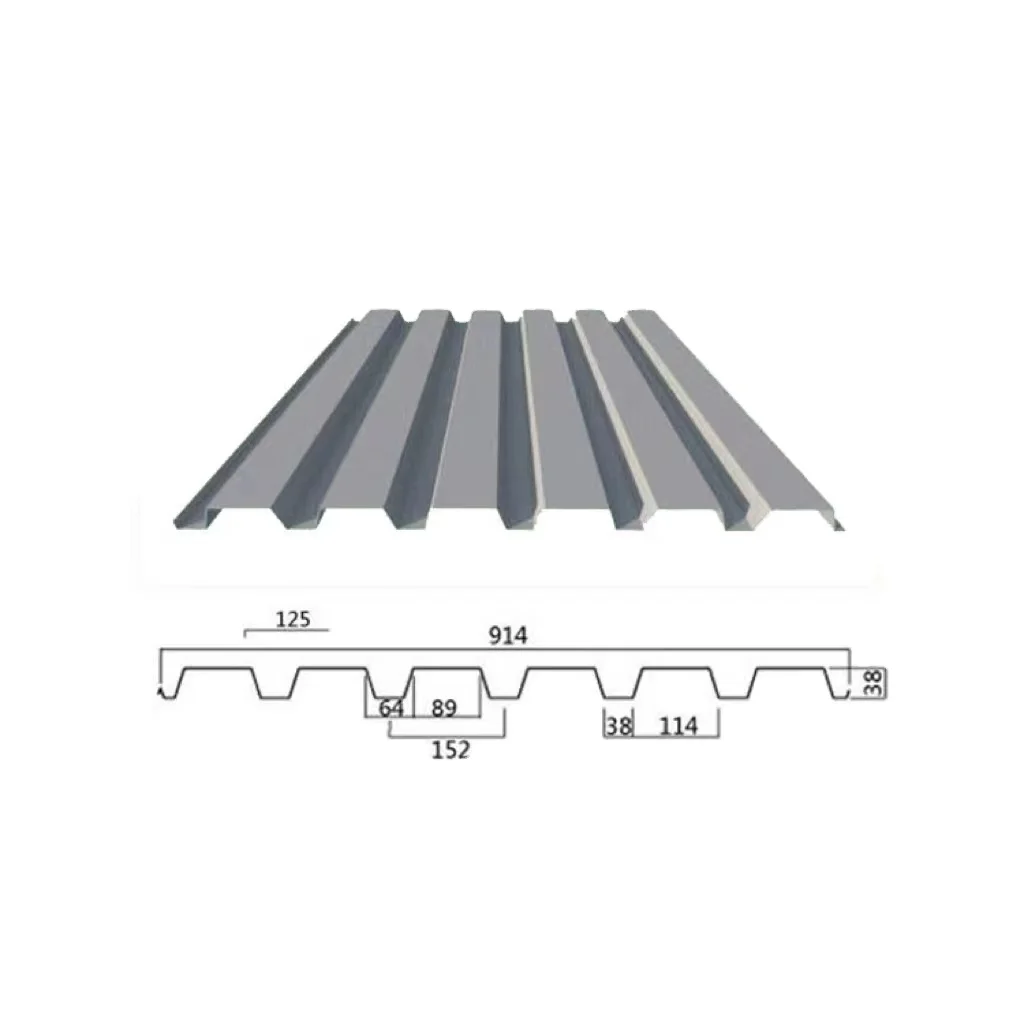 914mm steel structure deck panel, metal deck plate height 38mm
