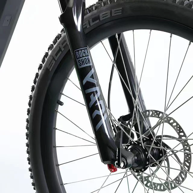 High Quality Soft Tail 48v 14Ah Lithium  Battery ebike bicycle mid drive downhill offroad Green electric mountain bike 29