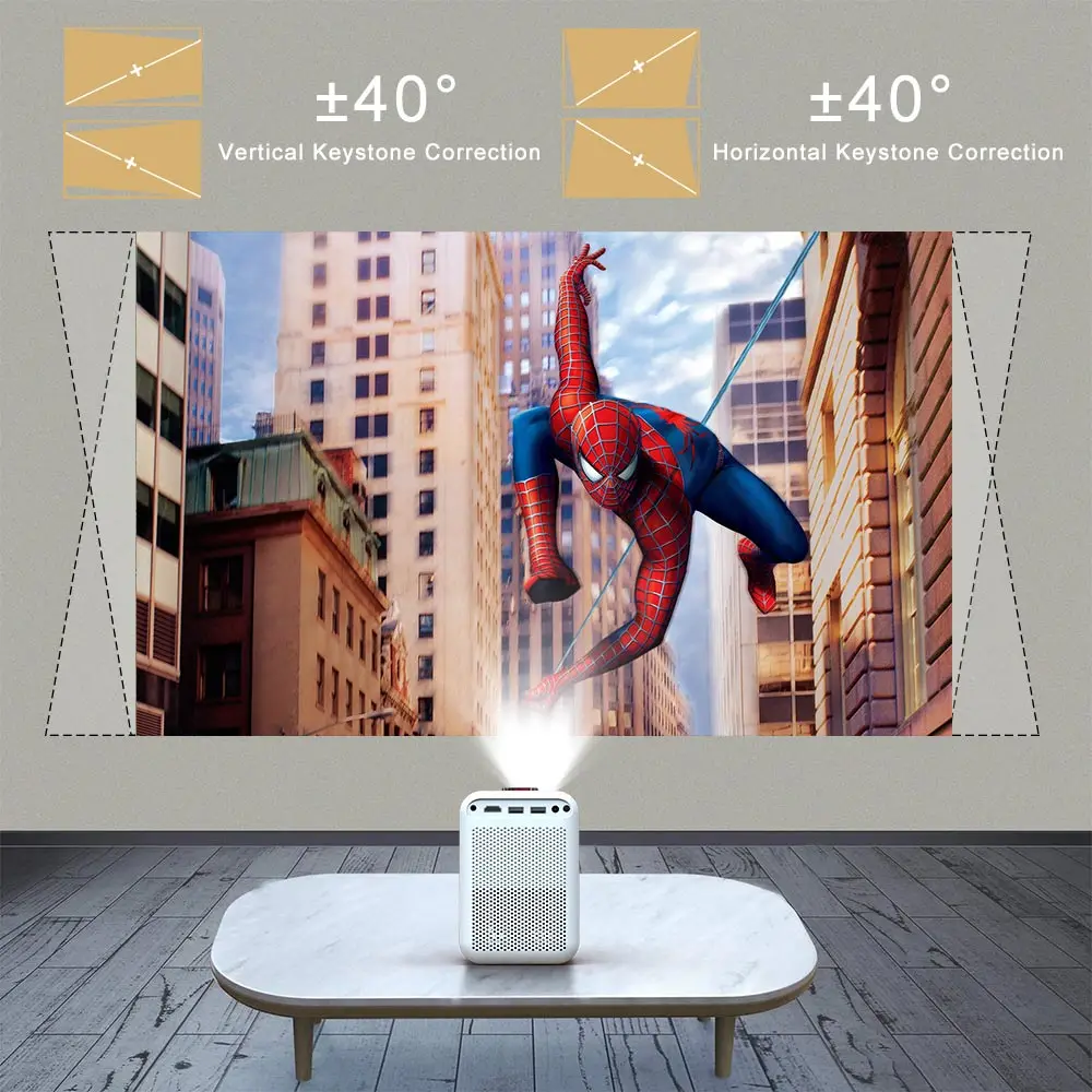 Touyinger ET31 UST Portable Min Projector Full HD 720P Support 4K Mini Projetor 5G WiFi LED Android Projector For Home Theater