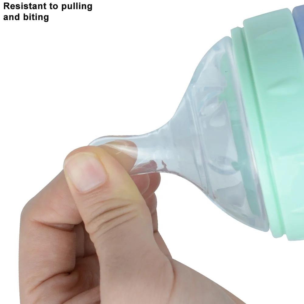 Oem Silicone Bottles Custom Thermos Milk Hands-free Baby Newborn Feeding Bottles 240/180ml
