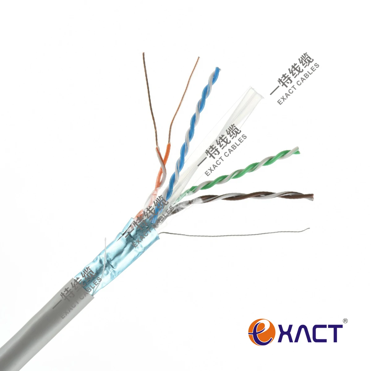 Exact Cables Outdoor Indoor Shielded UTP Cat 6 Cable  23 AWG Cat6a Cat 6 Cat6e SFTP Ethernet lan Cable for Internet