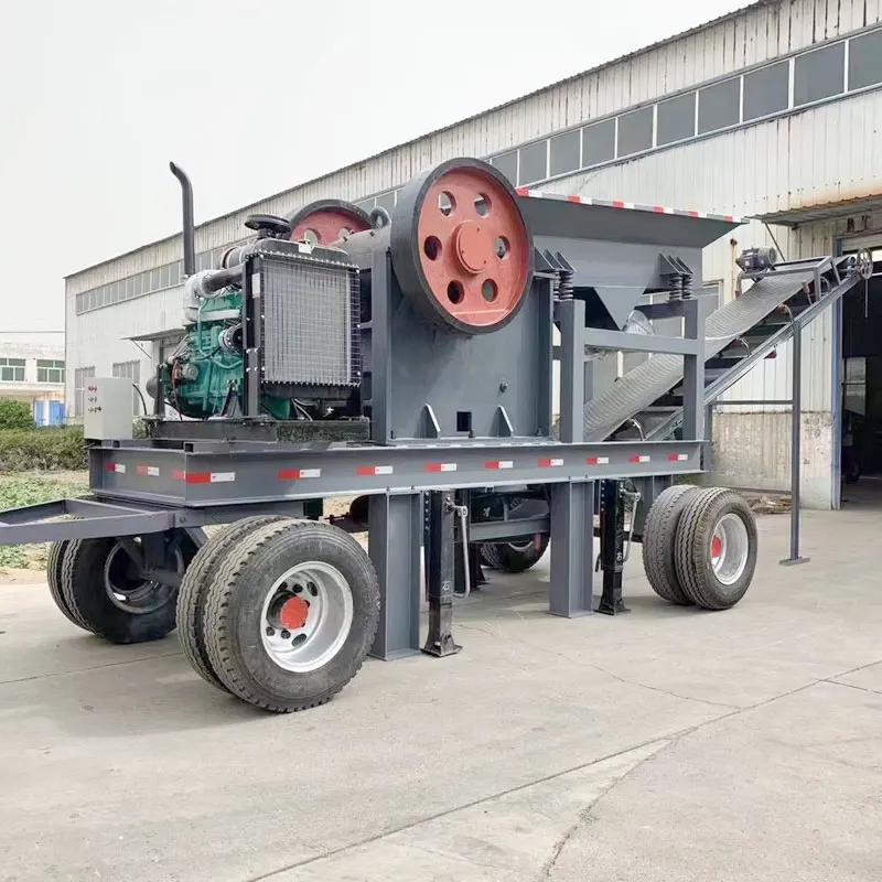 Hot Sale Complete Set Portable Mobile Crushing Plant 100-200t/H Tyre Type Mobile Jaw Crusher