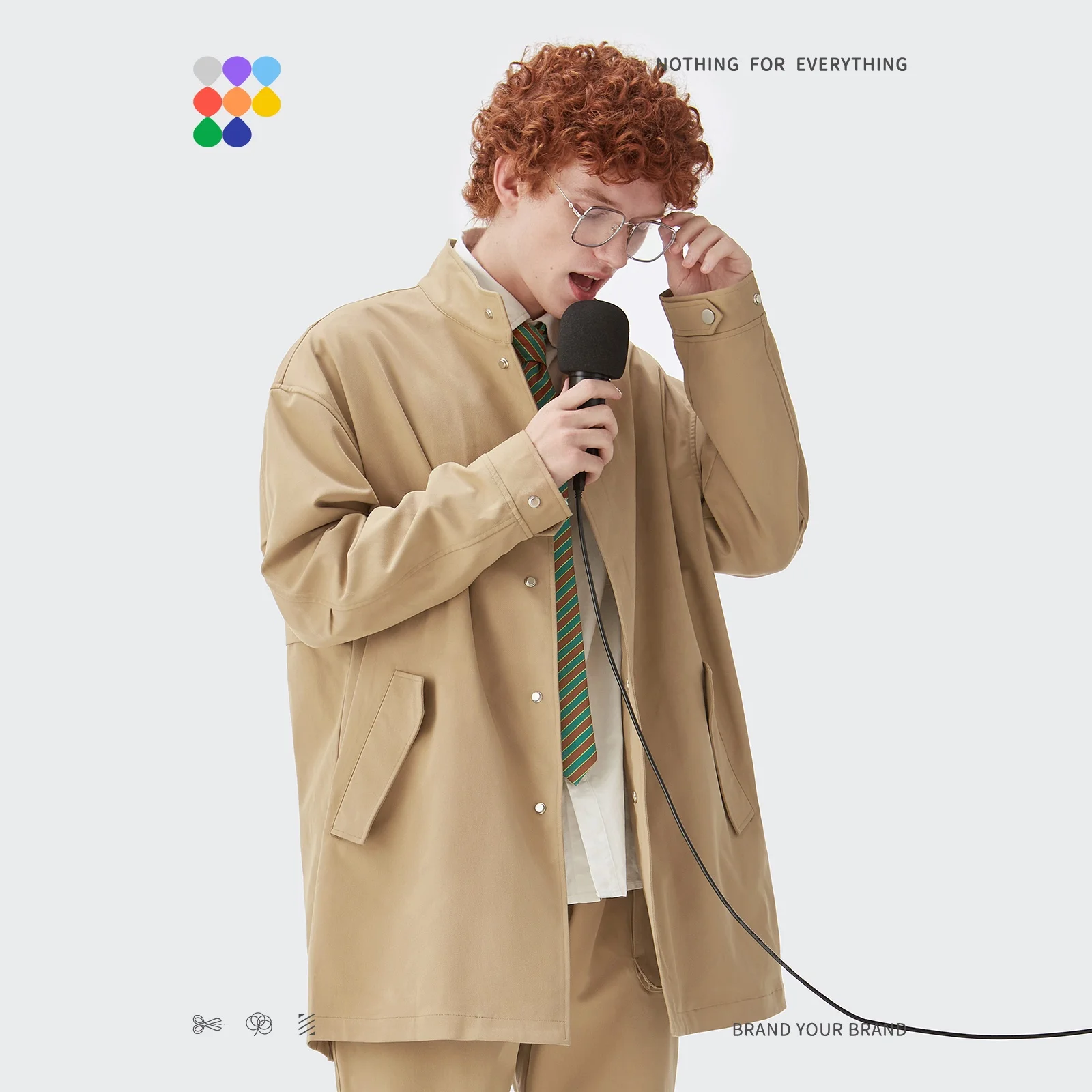 280G Stretch Tooling Jacket OEM&ODM Service Support Blank Long Sleeve Windbreaker Coat